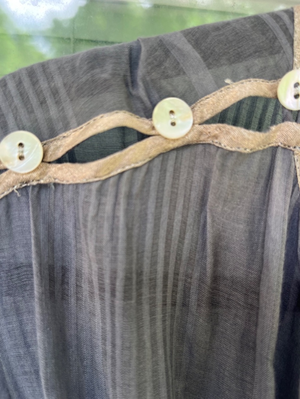 Thierry Colson sheer blue cotton silk blend dress TU size (French for ONE SIZE) - Picture 4 of 10